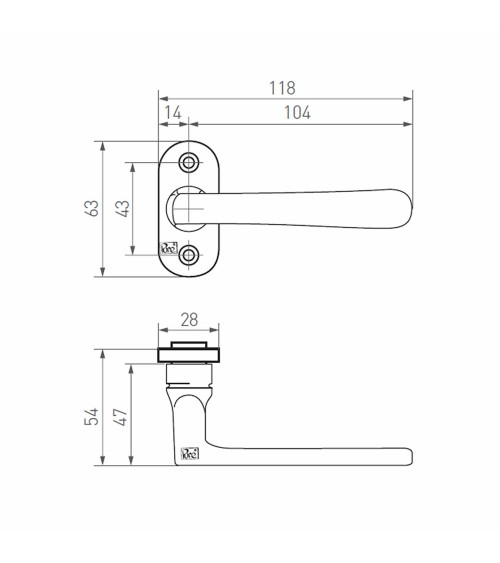 Maniglia per porta design in bronzo PHL L+L PBTC1 - maniglia design