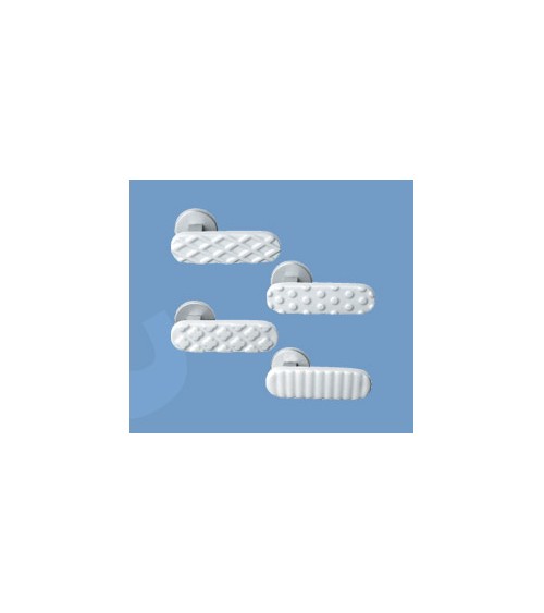 Maniglia per porta a croce in porcellana bianca Merigous - maniglia design