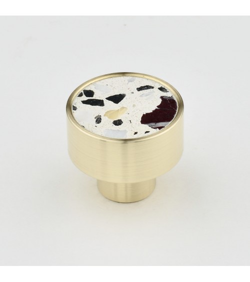 Pomolo per mobile in ottone e Terrazzo maniglia design