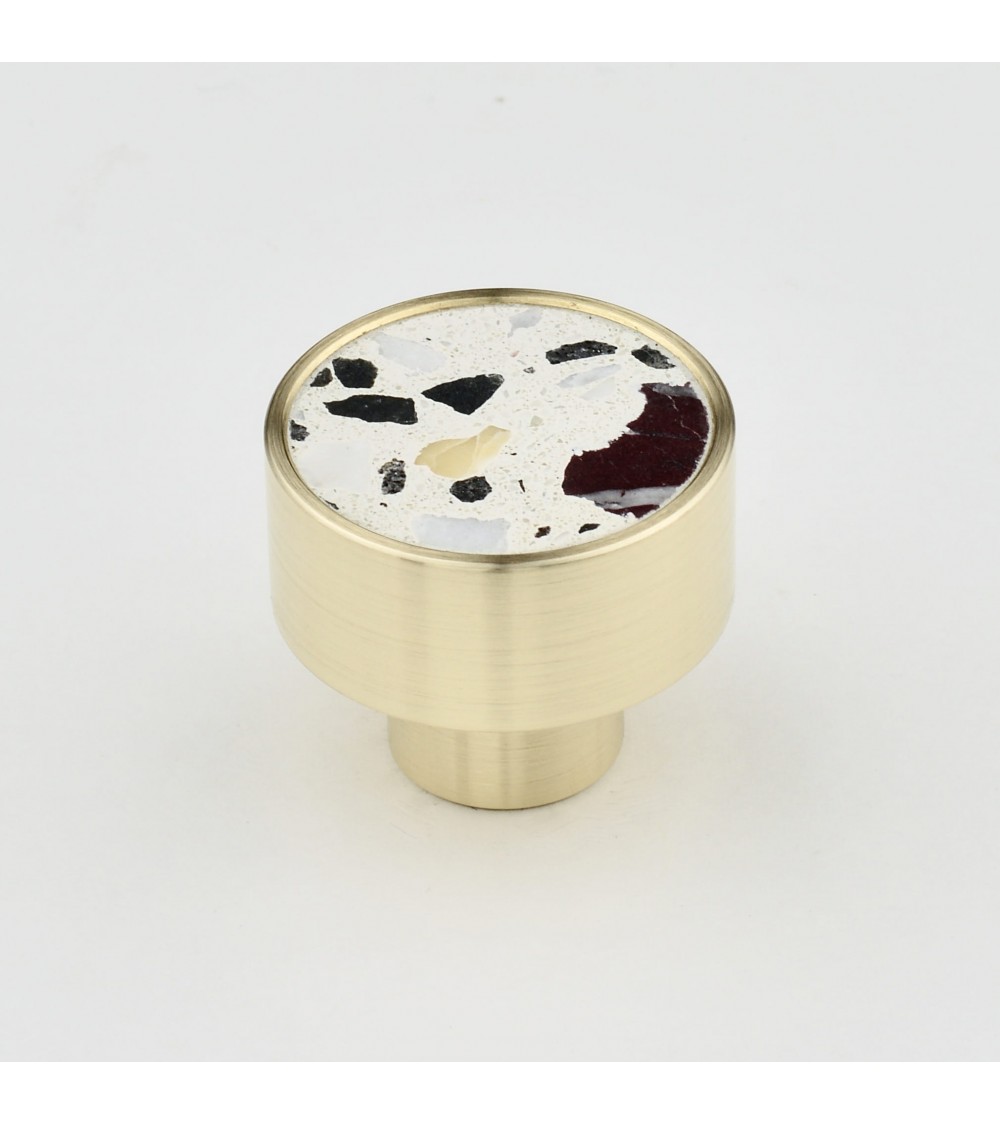 Pomolo per mobile in ottone e Terrazzo maniglia design
