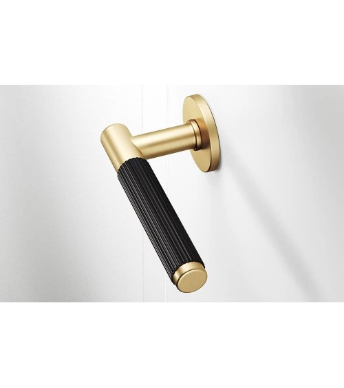 Maniglie per porta bicolore Slim maniglia design dorata e nera