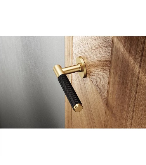 Maniglie per porta bicolore Slim maniglia design dorata e nera