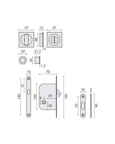 Maniglia per porta scorrevole COLOMBO DESIGN con didascalia