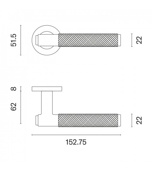 Maniglia per porta in acciaio inox Sterk OVAL 1741 design