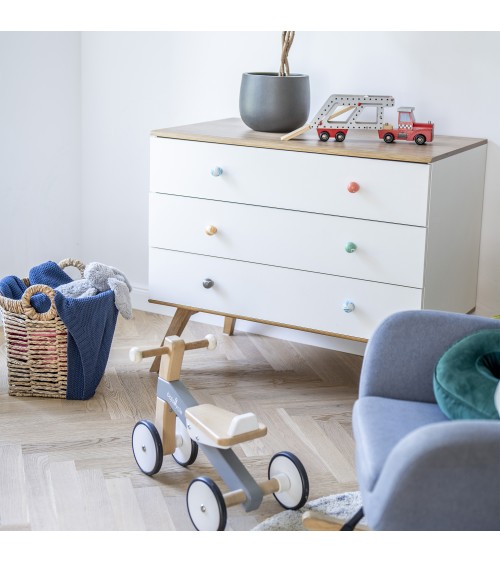Pomello per mobile in legno di faggio Blu Azzurro maniglia design