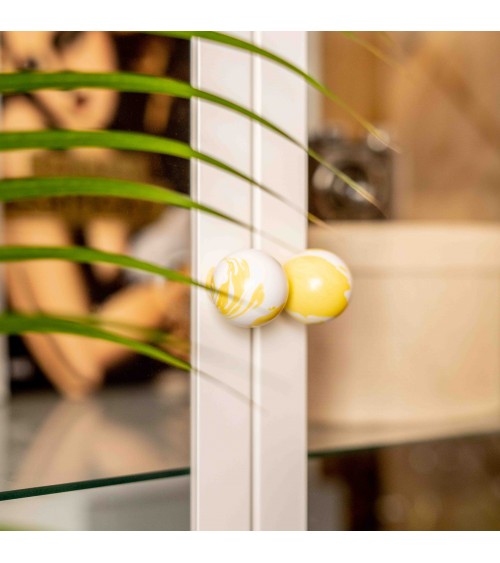 Pomello per mobile in legno di faggio giallo maniglia design