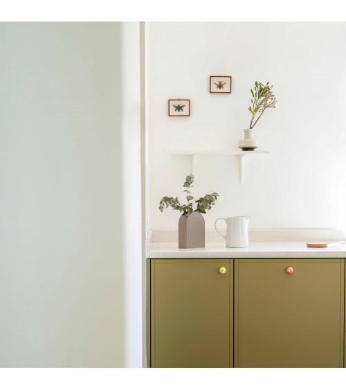 Pomello per mobile in legno di faggio giallo maniglia design
