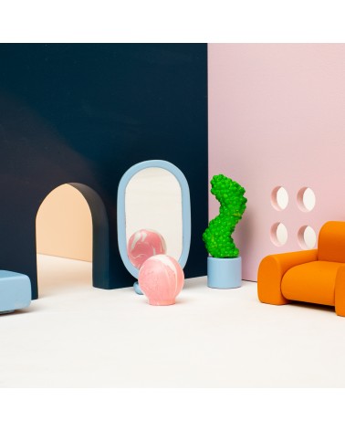 Pomello per mobile in legno di faggio Rosa design con decorazioni in miniatura