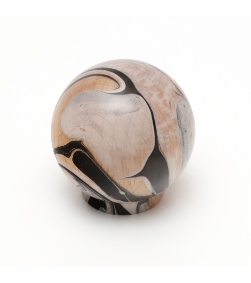Pomello per mobile in legno di faggio nero chino design