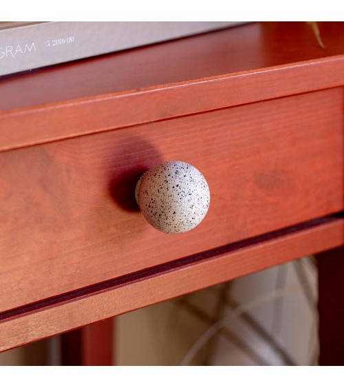 Pomello per mobile in legno di faggio bianco/nero Mélange design