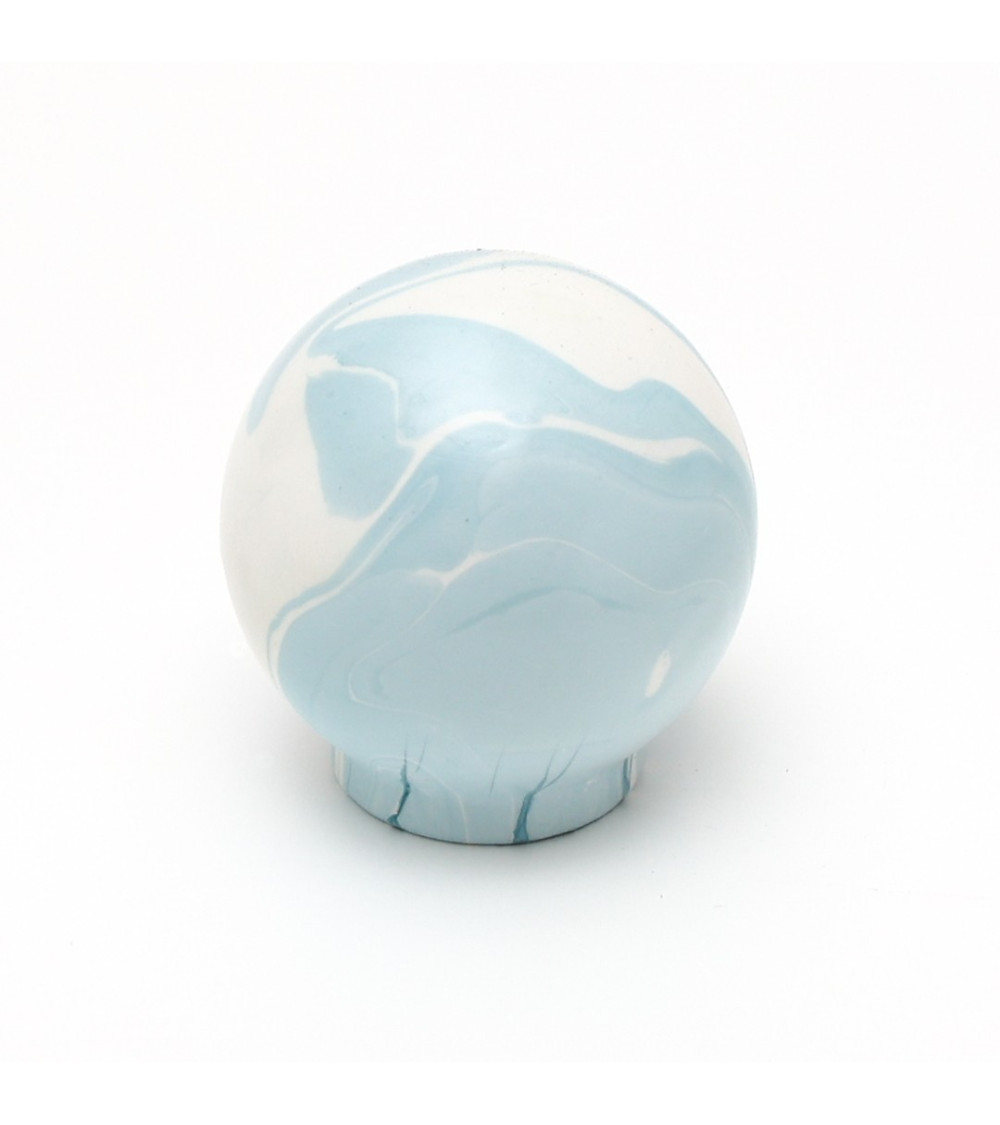 Pomello per mobile in legno di faggio grigio blu maniglia design