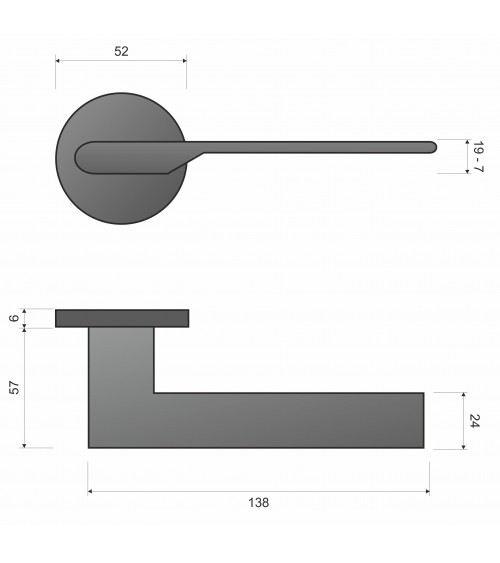 Maniglia per porta Oro satinato Line TORO Rotonda - maniglia design