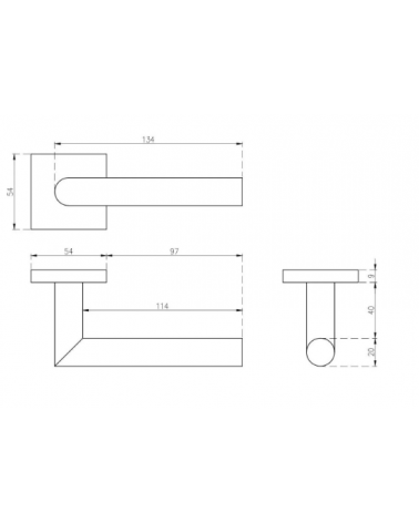Maniglia per porta KVADRAT 1701 con dimensioni