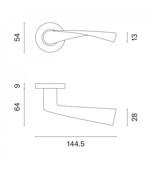 Maniglia per porta contemporanea OVAL 1708 ferramenta design