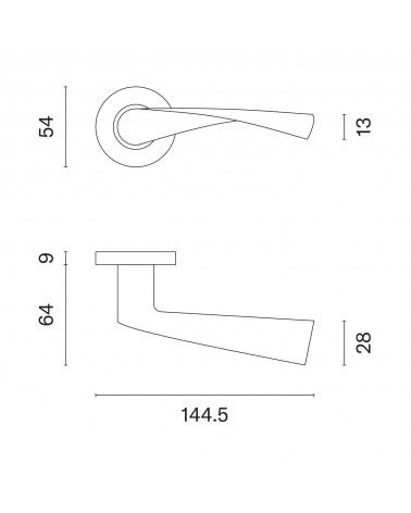 Maniglia per porta OVAL 1708 con dimensioni