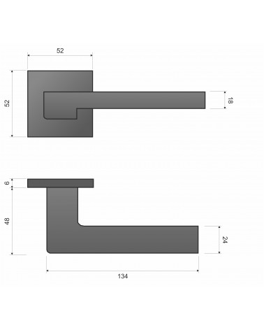 Maniglia per porta ASTRA con dimensioni