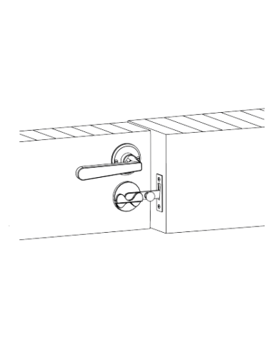 Chiavistello per porta WC Retrò piatto -  maniglia design