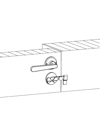Chiavistello per porta WC Retrò a gancio -  maniglia design