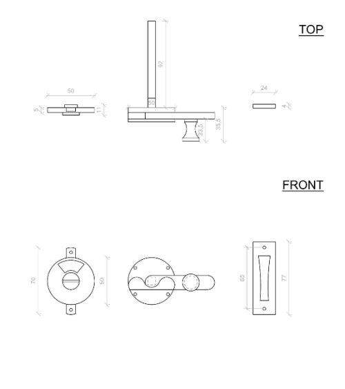 copy of Chiavistello per porta WC Retrò a gancio -  maniglia design