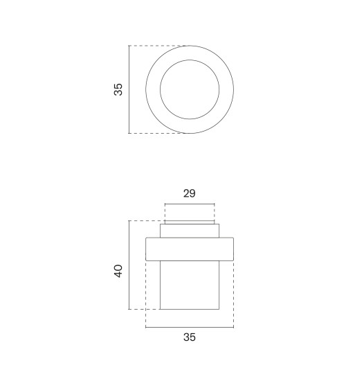 Fermaporta cromo satinato STOPPER, per pavimento e muro - maniglia design