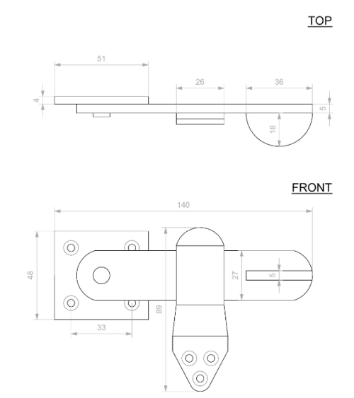Chiavistello per porta in ferro Retrò a gancio -  maniglia design