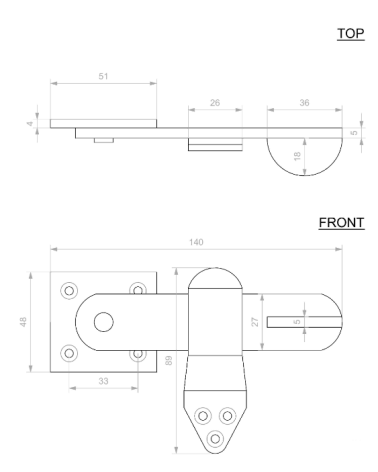 Catenaccio per porta in ferro Rétro a gancio - maniglia design
