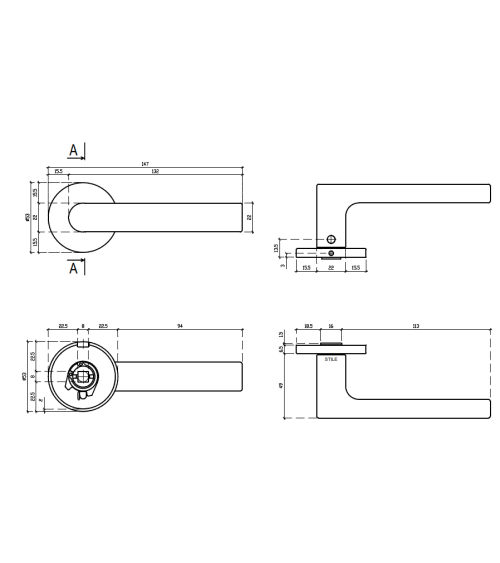 Maniglia per porta cromo satinato REWA maniglia design