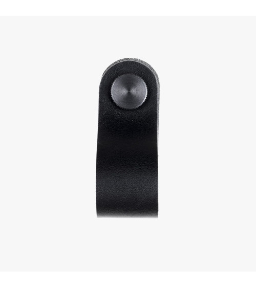 Pomolo per mobile nero in pelle naturale - maniglia design