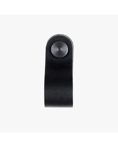 Pomolo per mobile nero in pelle naturale - maniglia design