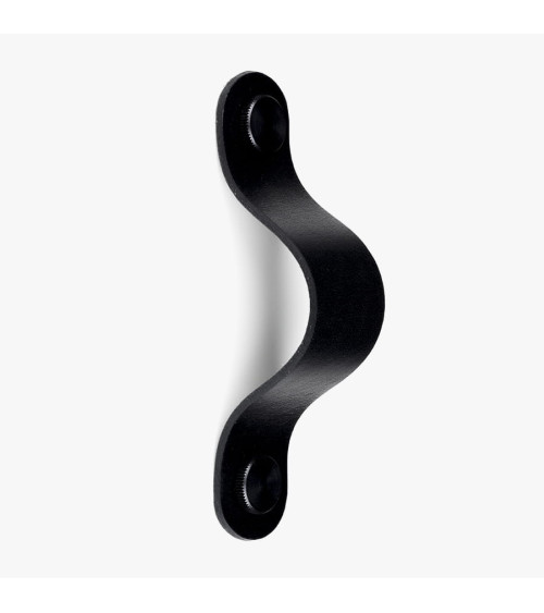 Maniglia per mobile nera in pelle naturale - maniglia design