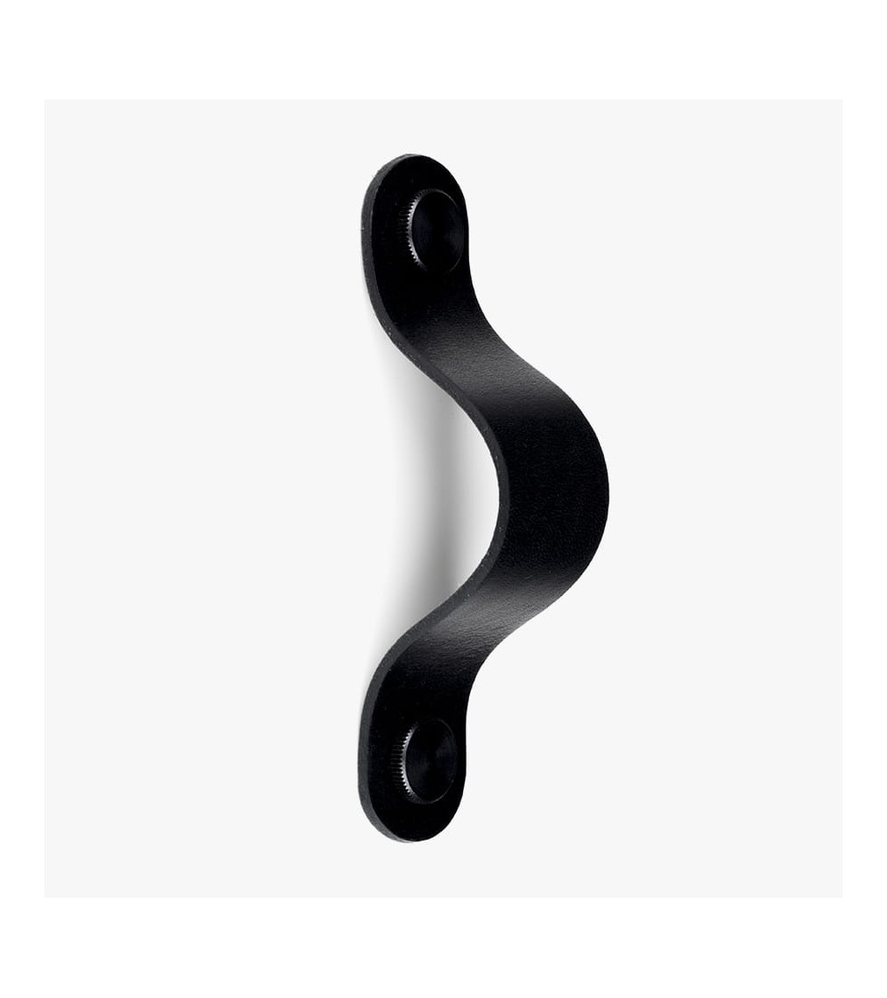 Maniglia per mobile nera in pelle naturale - maniglia design