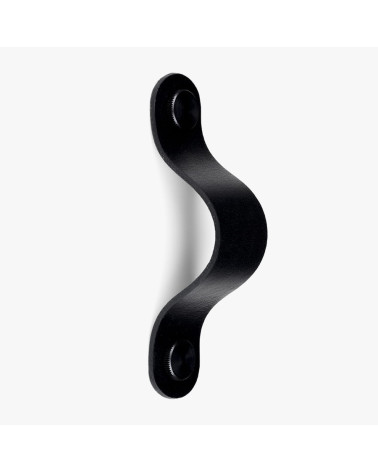 Maniglia per mobile nera in pelle naturale - maniglia design