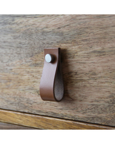 Pomolo per mobile in pelle naturale - maniglia design
