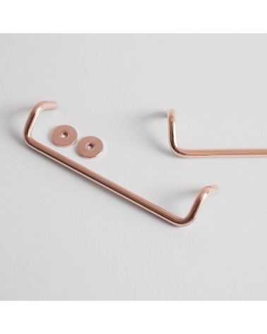 Maniglia per mobile in rame AVA design con rosette