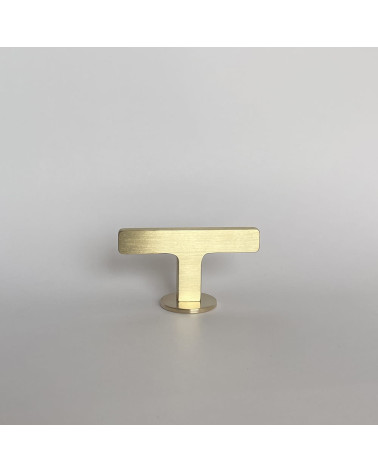 Pomello per mobile in ottone ISA T maniglia design vista frontale