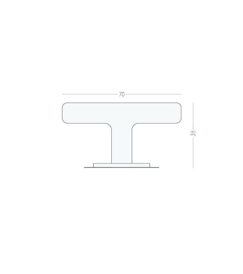 Pomello per mobile in ottone ISA T maniglia design