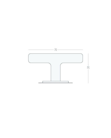 Pomello per mobile in ottone ISA T con dimensioni