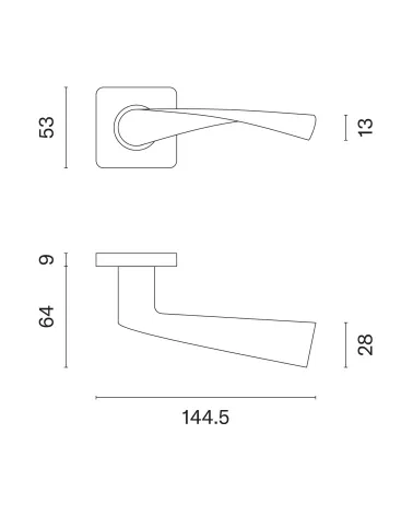 Maniglia per porta contemporanea KVADRAT 1708 con dimensioni