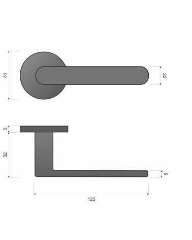 Maniglia per porta Line Vénus design con dimensioni