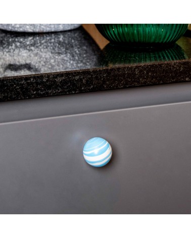 Pomello per mobile in legno di Faggio Blu Azzurro - maniglia design