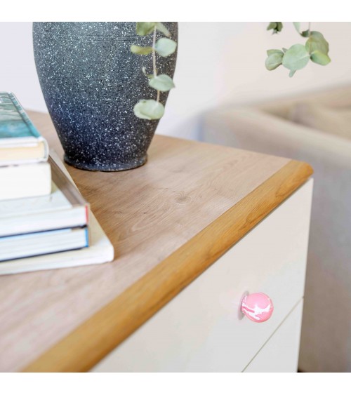 Pomello per mobile in legno di Faggio Rosa -  maniglia design