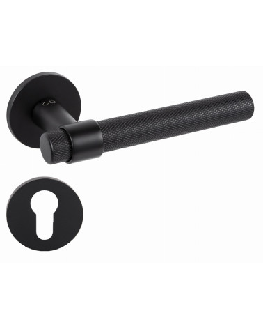 Maniglia per porta nera GHOST maniglia design con rosetta a chiave i