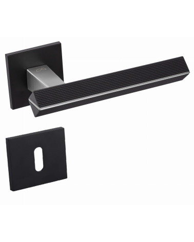 Maniglia per porta in zamak CARRERA maniglia design colore 1 con rosetta chiave L