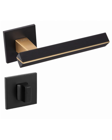 Maniglia per porta texturizzata CARRERA design con rosetta WC