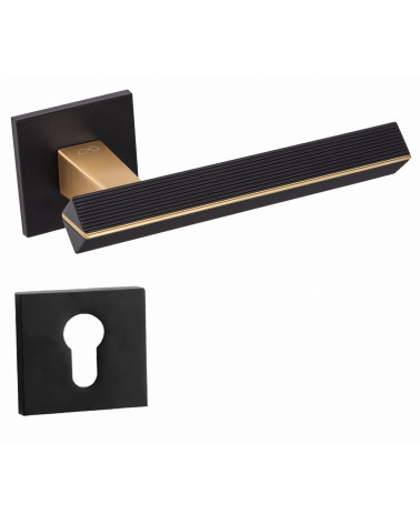 Maniglia per porta texturizzata CARRERA design con rosetta chiave i