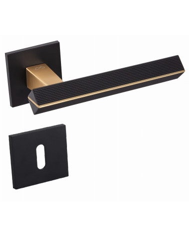 Maniglia per porta texturizzata CARRERA design con rosetta chiave L