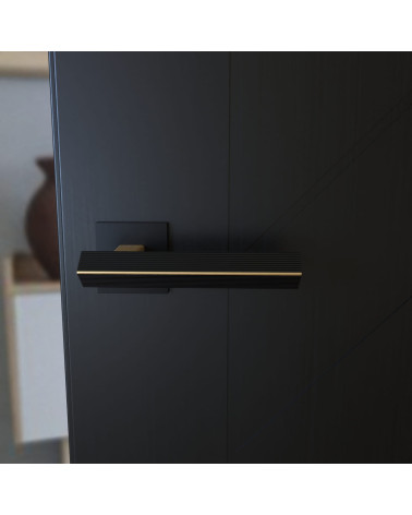 Maniglia per porta texturizzata CARRERA design montata su una porta