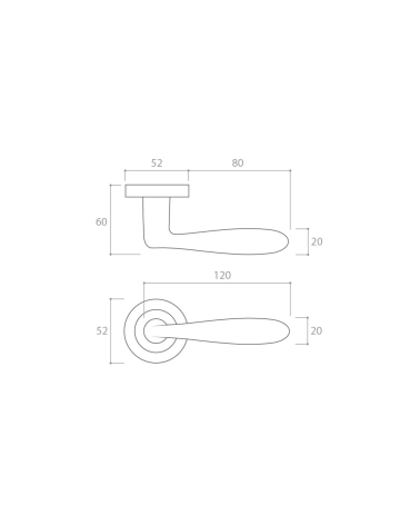 Maniglia per porta HANDY con dimensioni
