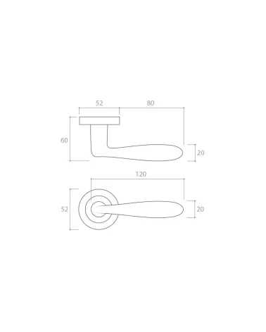 Maniglia porta retrò HANDY con dimensioni