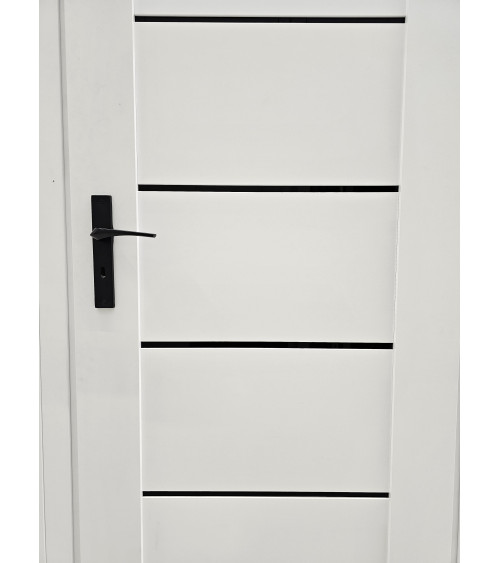 Maniglia per porta nera su placca lunga - modello Adel - maniglia design